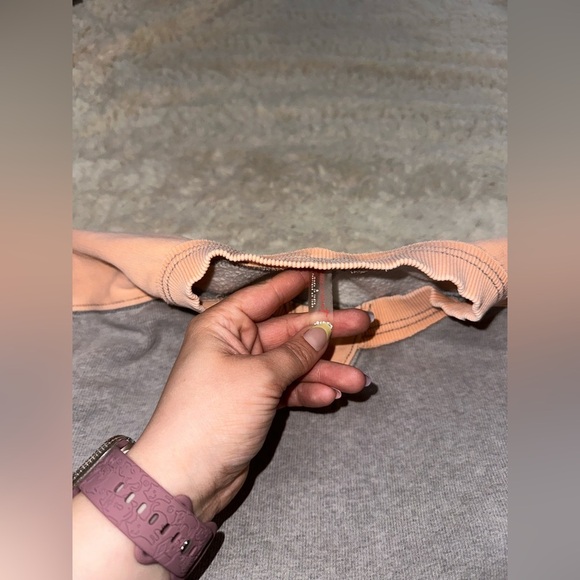 Women’s Free People Movement Heather Grey Melon Intercept Colorblock Pullover - Picture 9 of 14